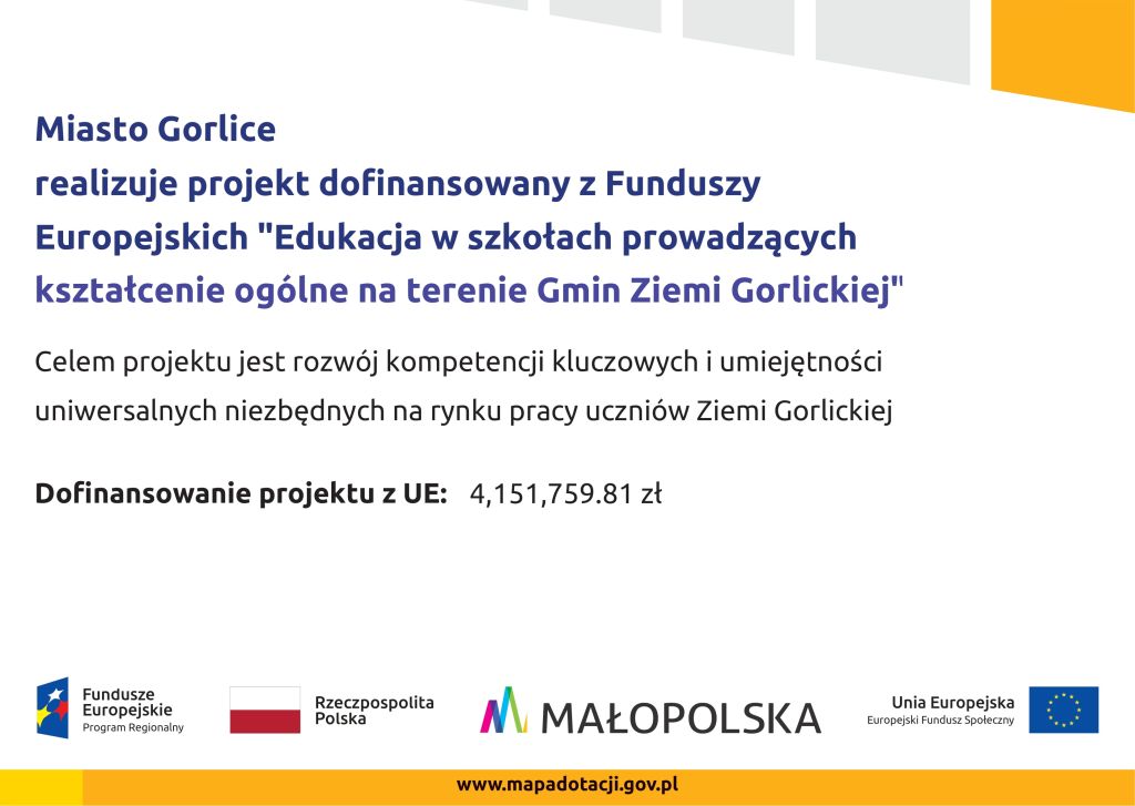 Baner na białym tle z tytułem projektu.