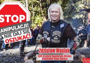 Zdzisław Wasiak i nazwa akacji na banerze.