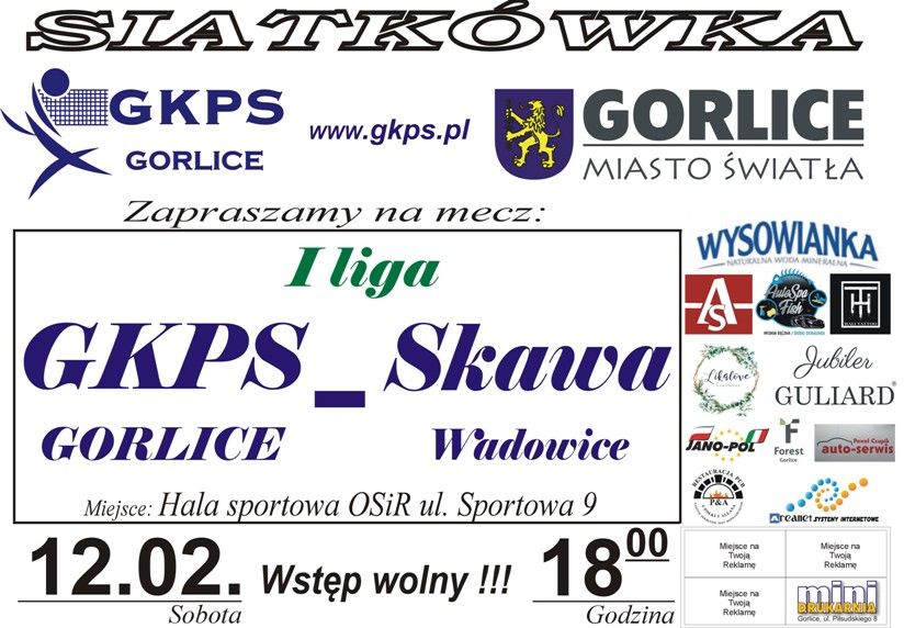 Baner zapraszający na mecz siatkówki.