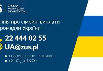 grafika - infolinia Zakładu Ubezpieczeń Społecznych dla uchodźców z Ukrainy