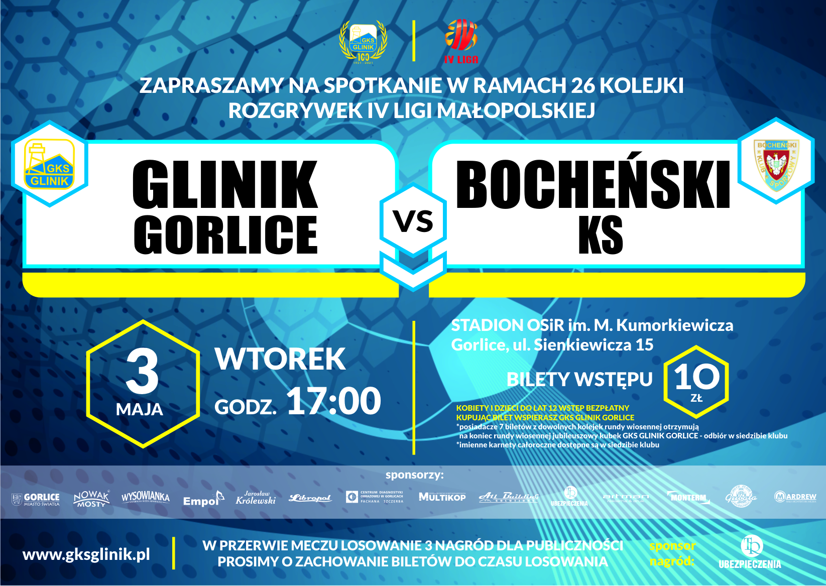 Plakat zapraszający na mecz.