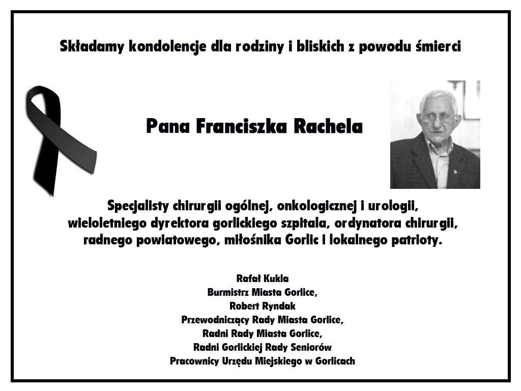 Zmarł Franciszek Rachel