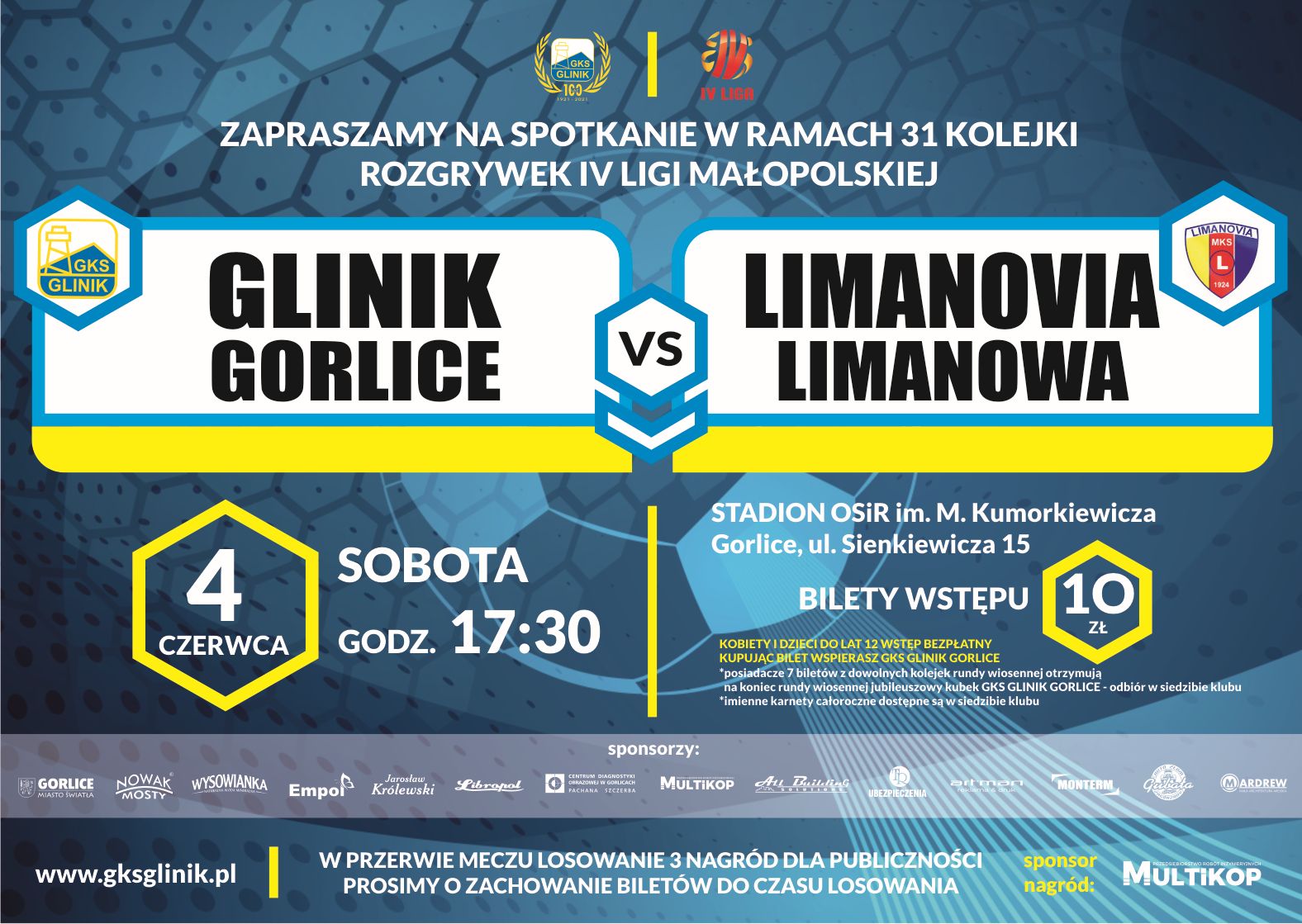 Baner zapraszający na mecz.