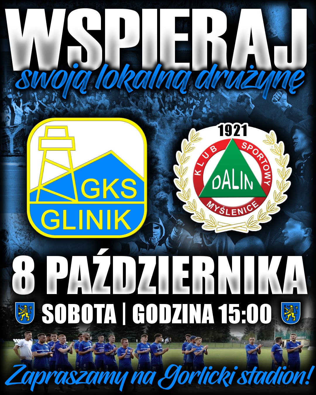 Plakat zapraszający na mecz.