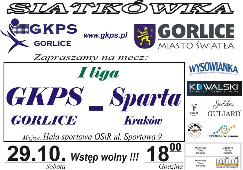 afisz meczu GKPS Gorlice - Sparta Kraków