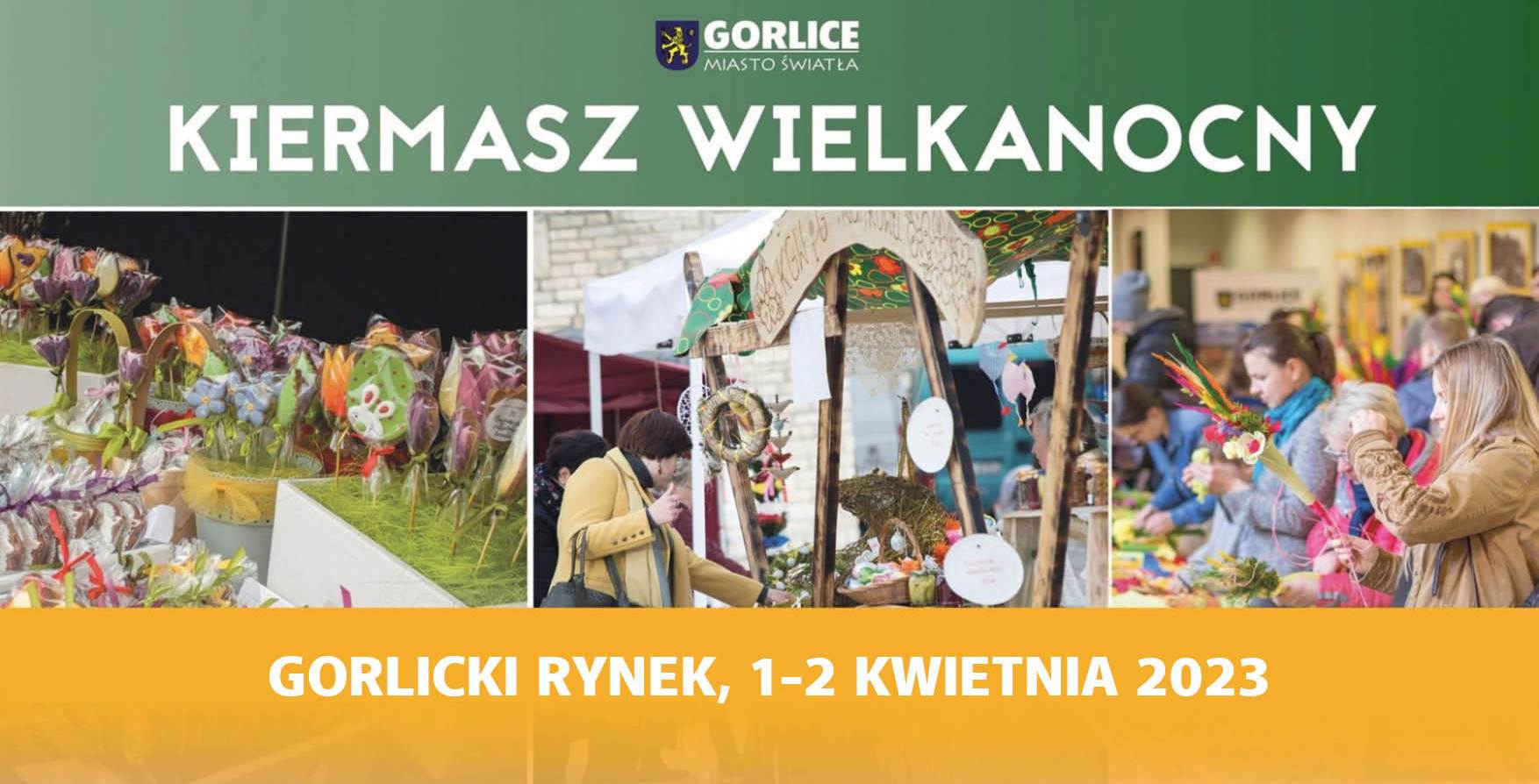 Baner zapraszajacy na Kiermasz Wielkanocny.