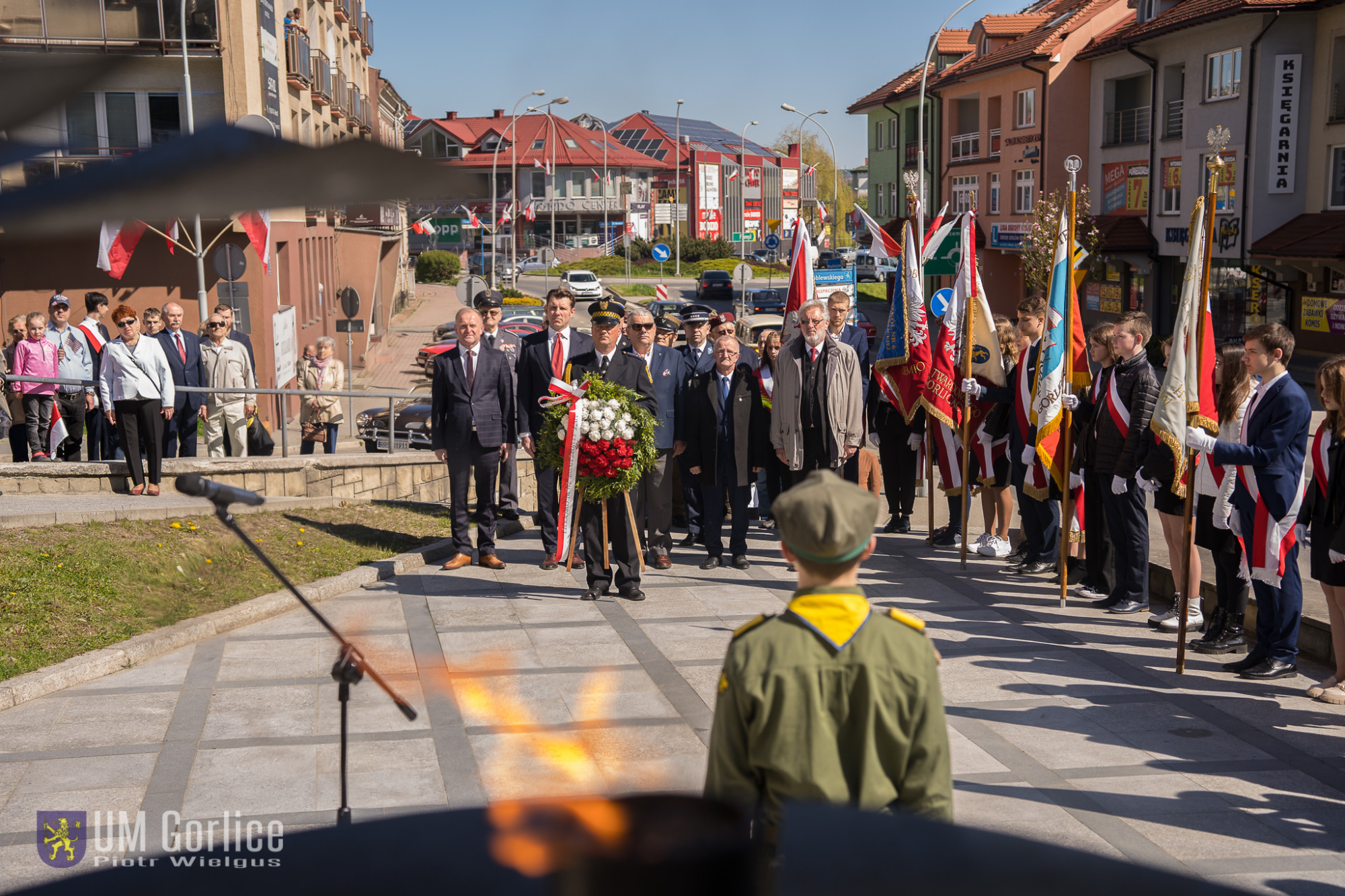 Uroczystości pod Pomnikiem Tysiąclecia Państwa Polskiego w Gorlicach - 1 maja 2023