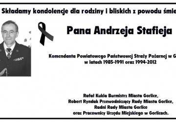 Klepsydra z kondolencjami - zmarł Andrzej Stafiej.