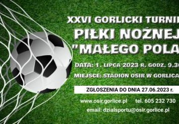 Plakat zapraszający na turniej Małego Pola.