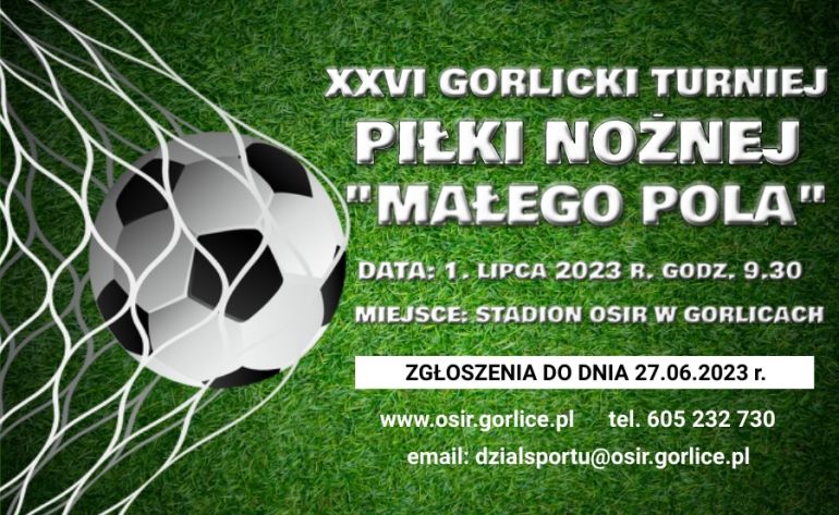 Plakat zapraszający na turniej Małego Pola.