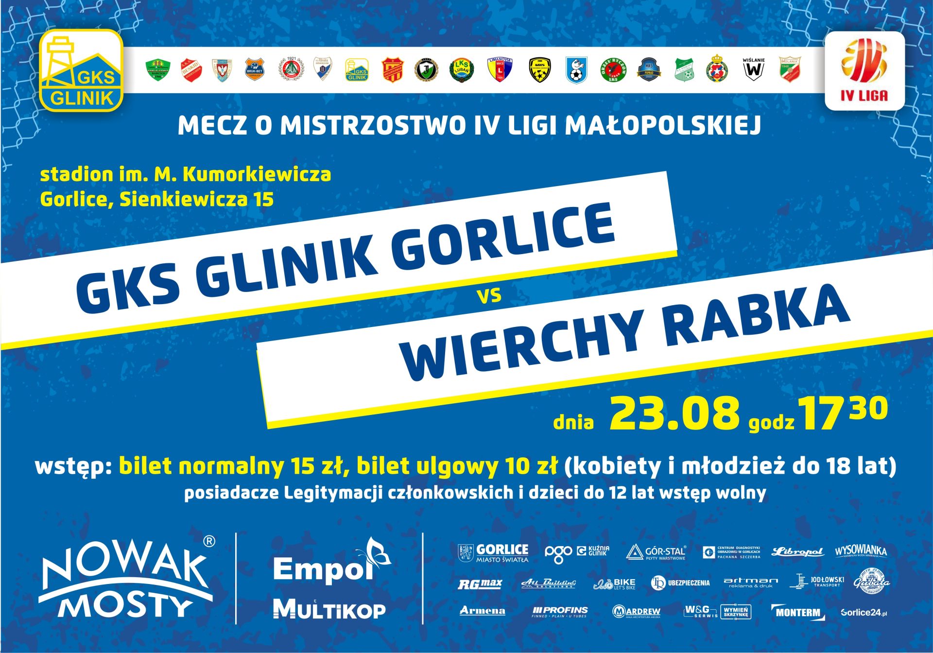 Plakat zapraszający na mecz.