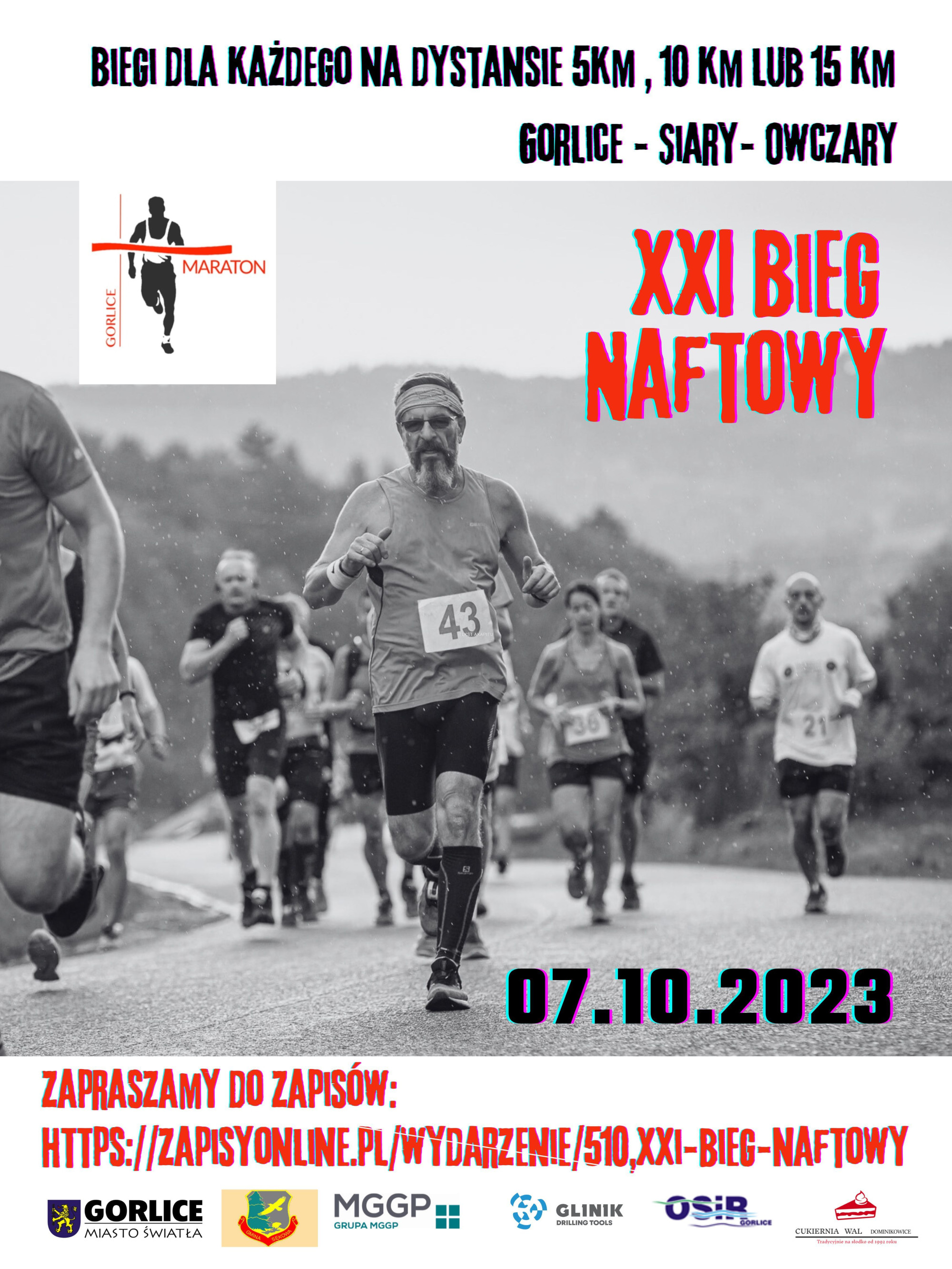 Plakat zapraszający na Bieg Naftowy.