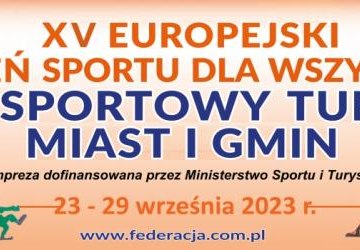 Baner z napisem Europejski Tydzień Sportu.