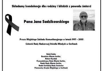 Nekrolog Jana Sadzikowskiego.