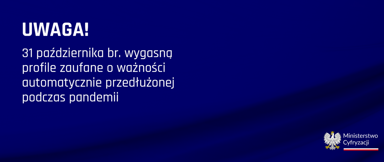Baner z białym napisem