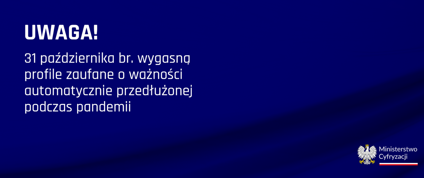 Baner z białym napisem 