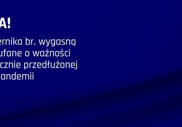 Baner z białym napisem 
