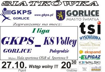 Plakat zapraszajacy na mecz GKPS Gorlice.