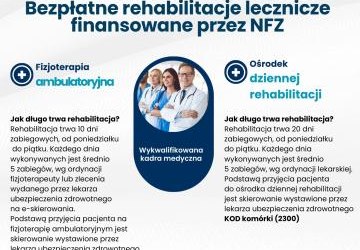 Plakat z zaproszenie na rehabilitację.