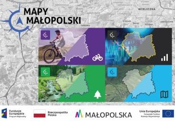 Baner z napisem Mapy Małopolski.