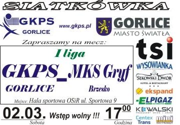 Plakat zapraszający na mecz siatkarski.