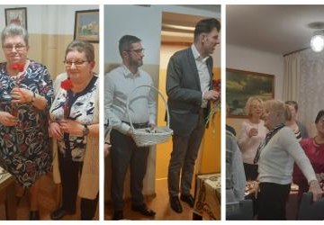 Kolaż 3 zdjęć z Dnia Kobiet na osiedlu Kromera.