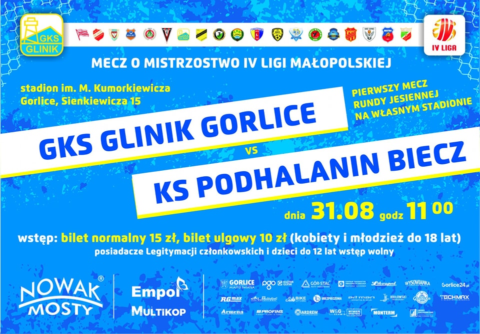 Plakat zapraszający na mecz.