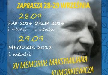 Plakat z programem wydarzenia. W tle zdjęcie Kumorkiewicza.