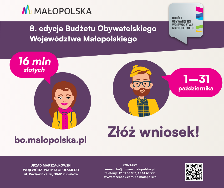 Wystartowała 8. edycja Budżetu Obywatelskiego Województwa Małopolskiego