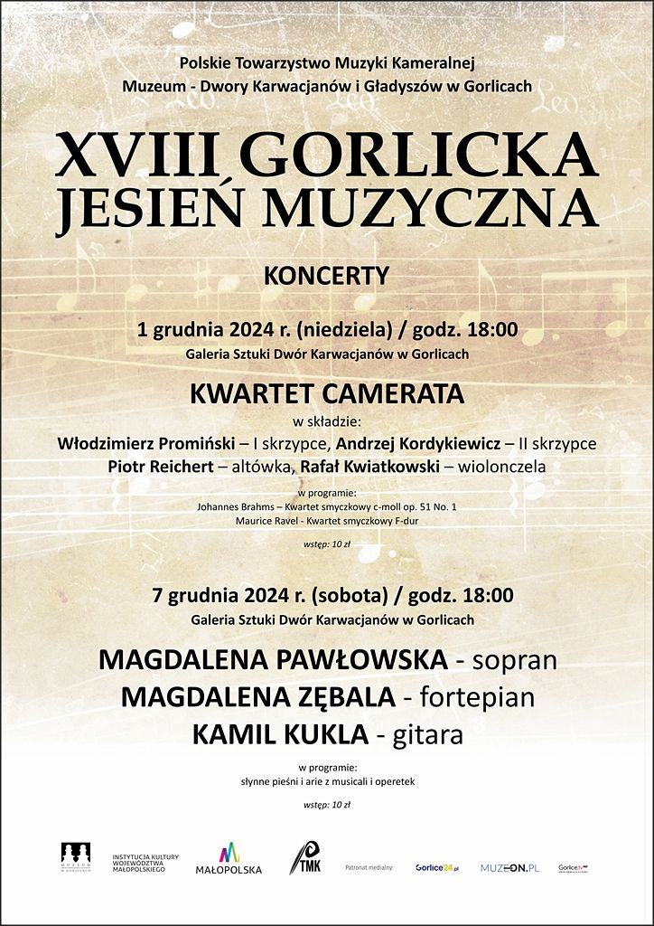 Plakat z programem festiwalu.