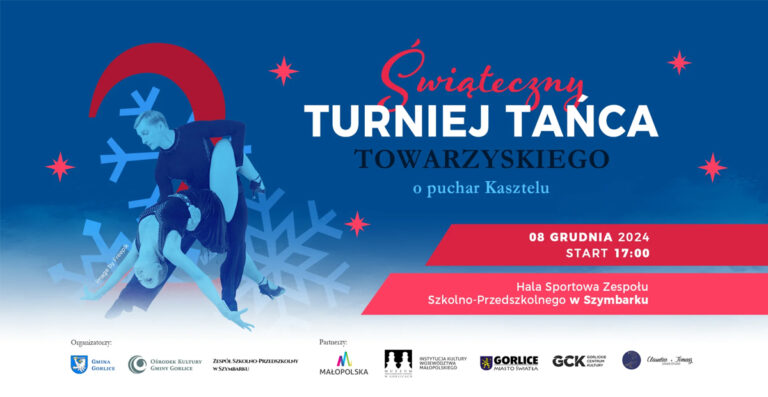 Baner z napisem turniej tańca.
