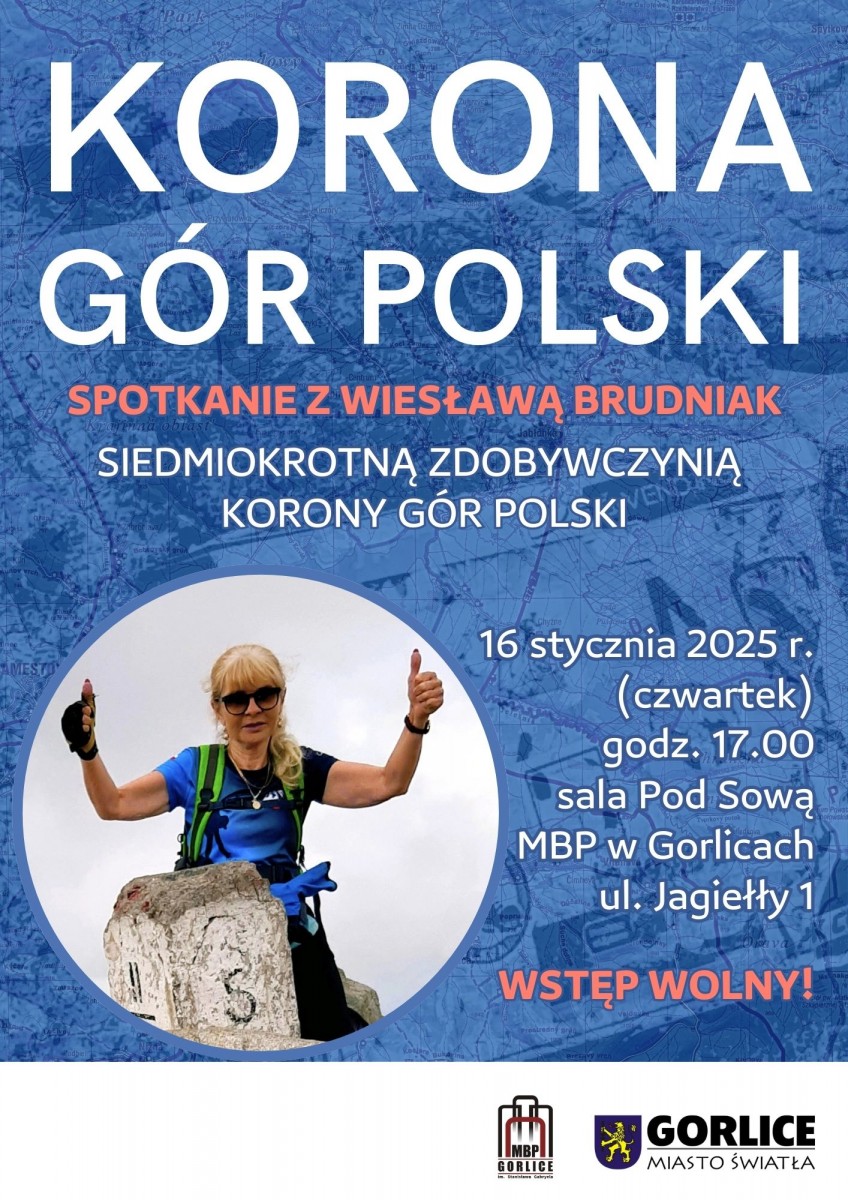 Plakat zapraszający na spotkanie z Wiesławą Brudniak.
