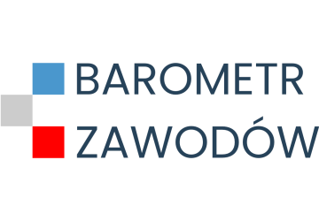 Napis Barometr zawodów na białym tle.