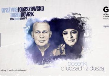 baner zapraszający na koncert z wizerunkami artystów