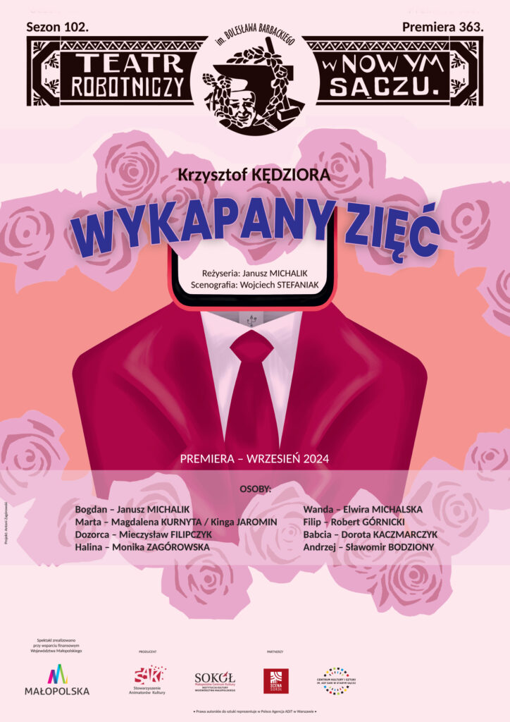 Plakat zapraszający na spektakl.