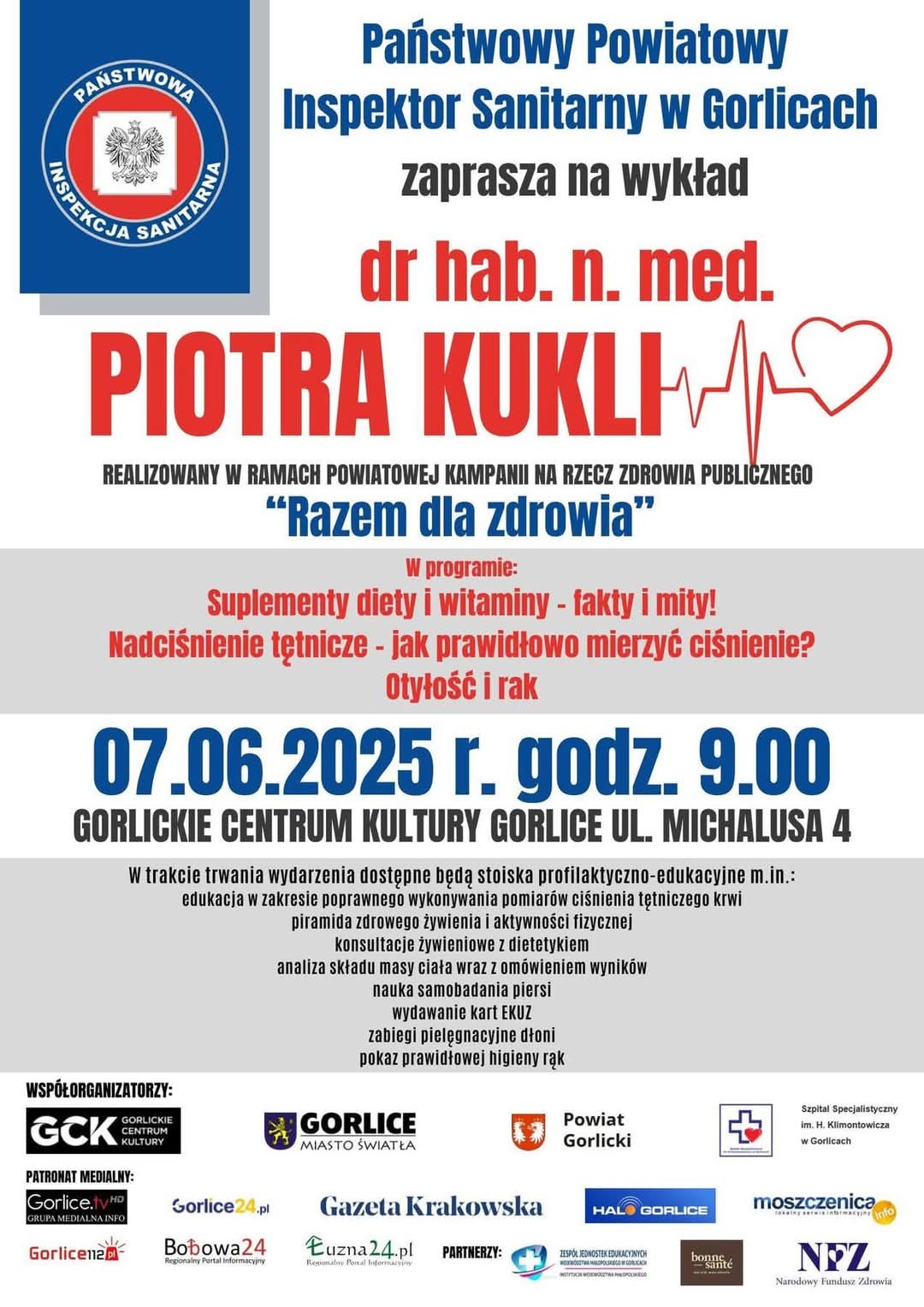 Plakat zapraszający na wykład dr Kukli.