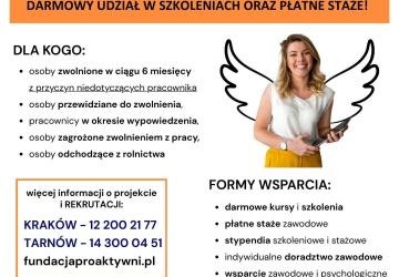 Plakat zapraszajacy do projektu „Rozwiń SKRZYDŁA!” .