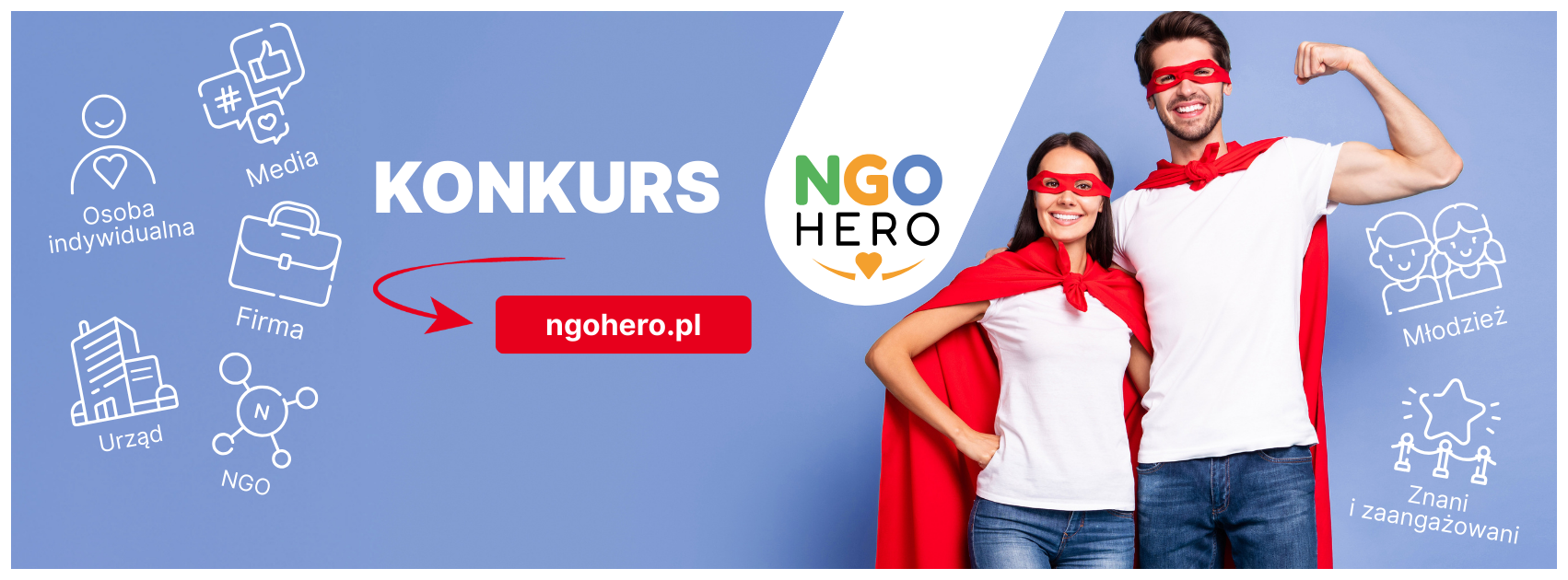 Baner z nazwą konkursu i logotypami.