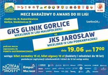 Plakat zapraszajacy na mecz.