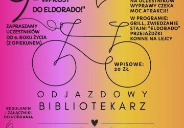 Plakat zapraszający na rajd rowerowy.