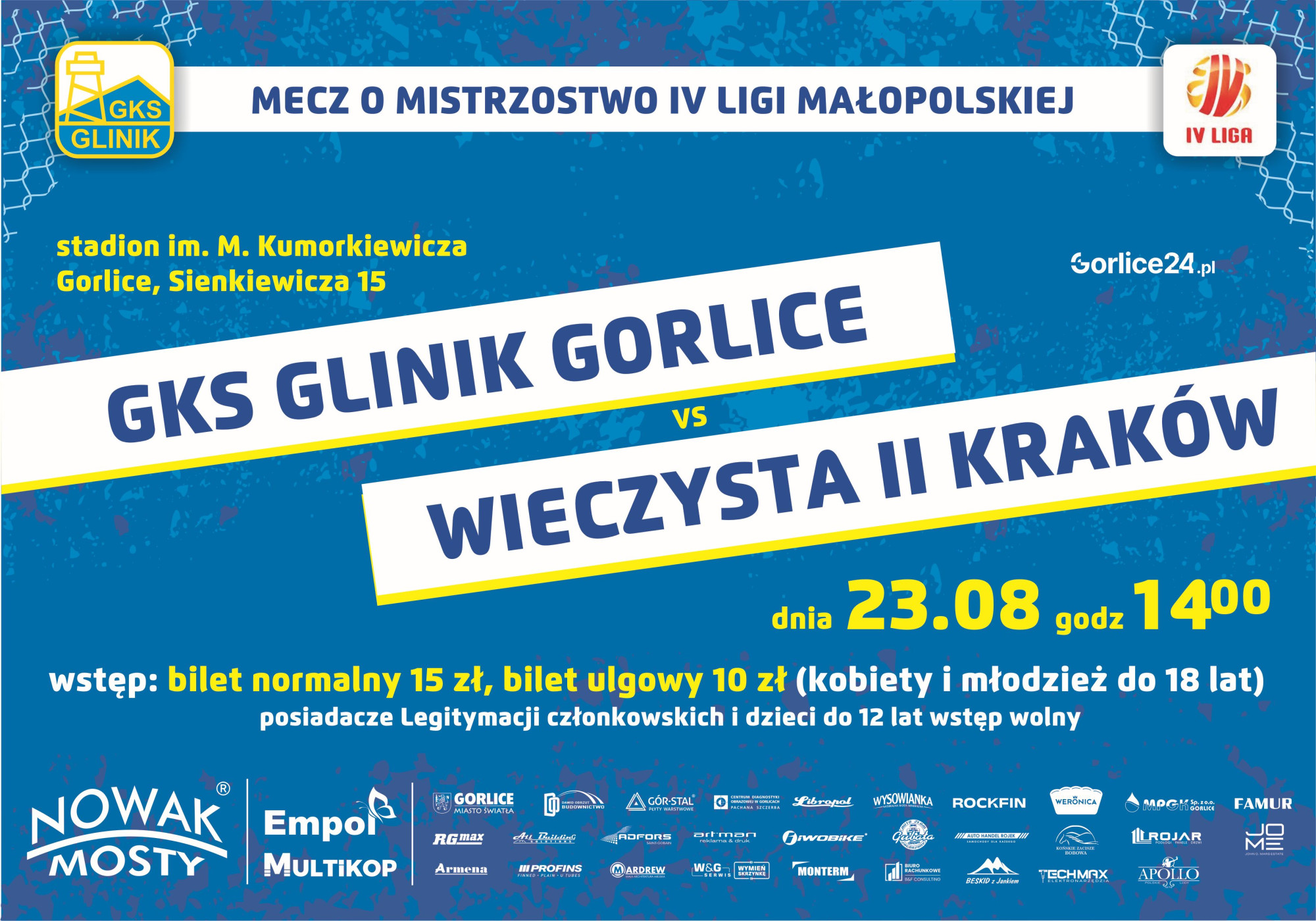 Plakat zapraszający na mecz.