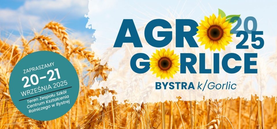 Baner z napisem Agro Gorlice 2025