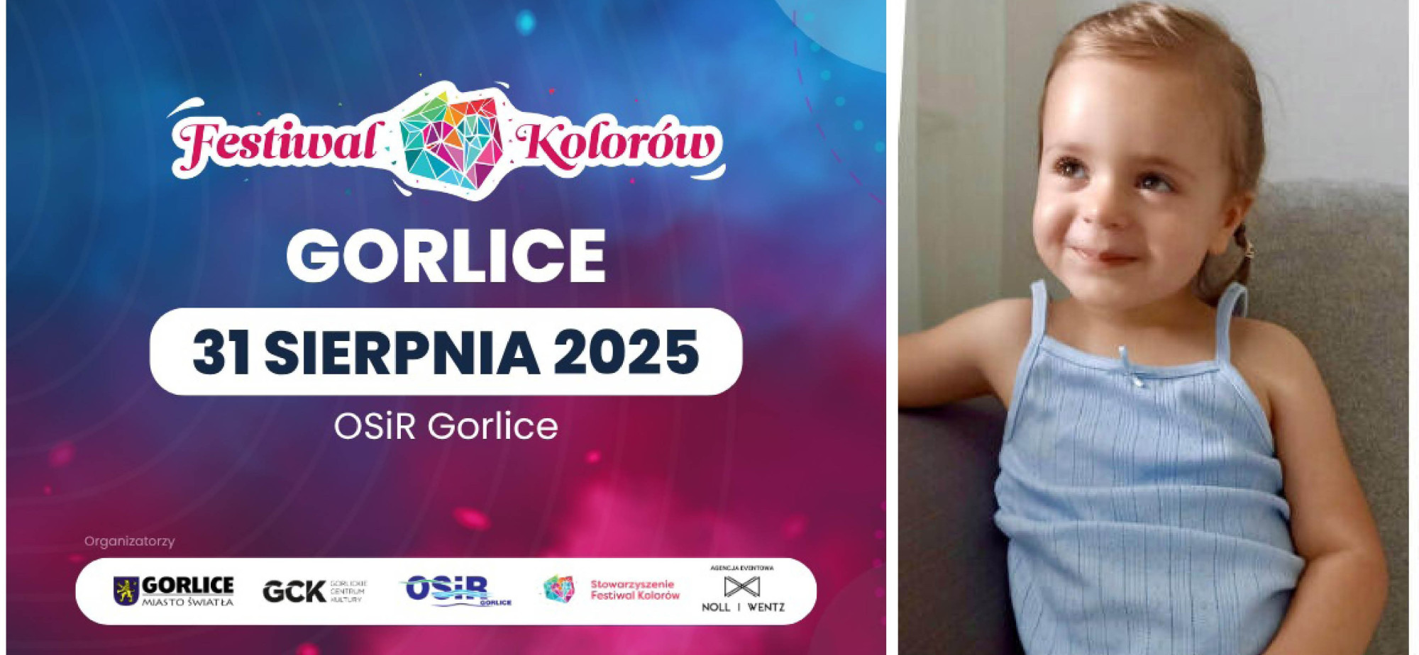 Pomoc dla małej Nikoli podczas Festiwalu Kolorów