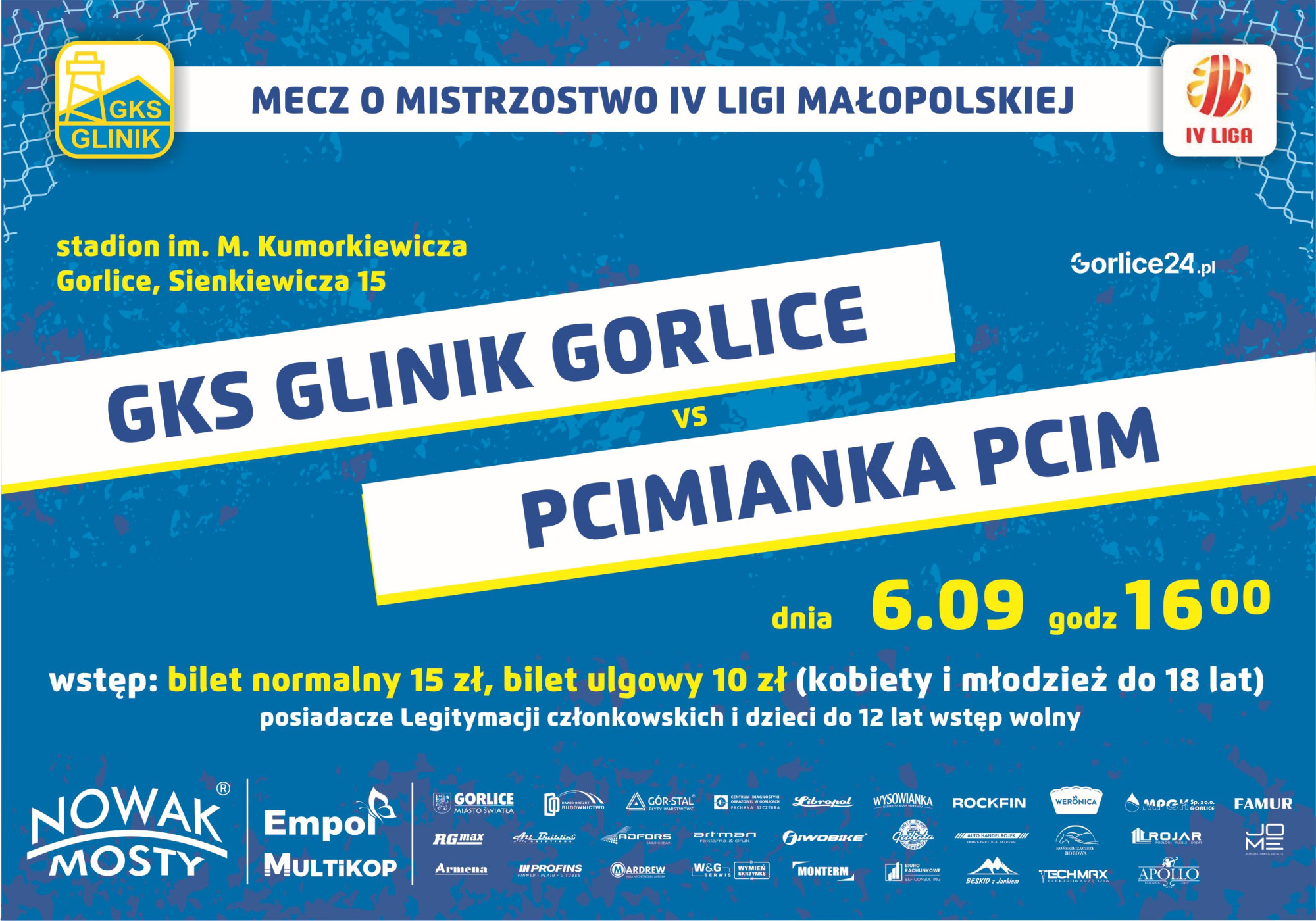 Plakat zapraszający na mecz.