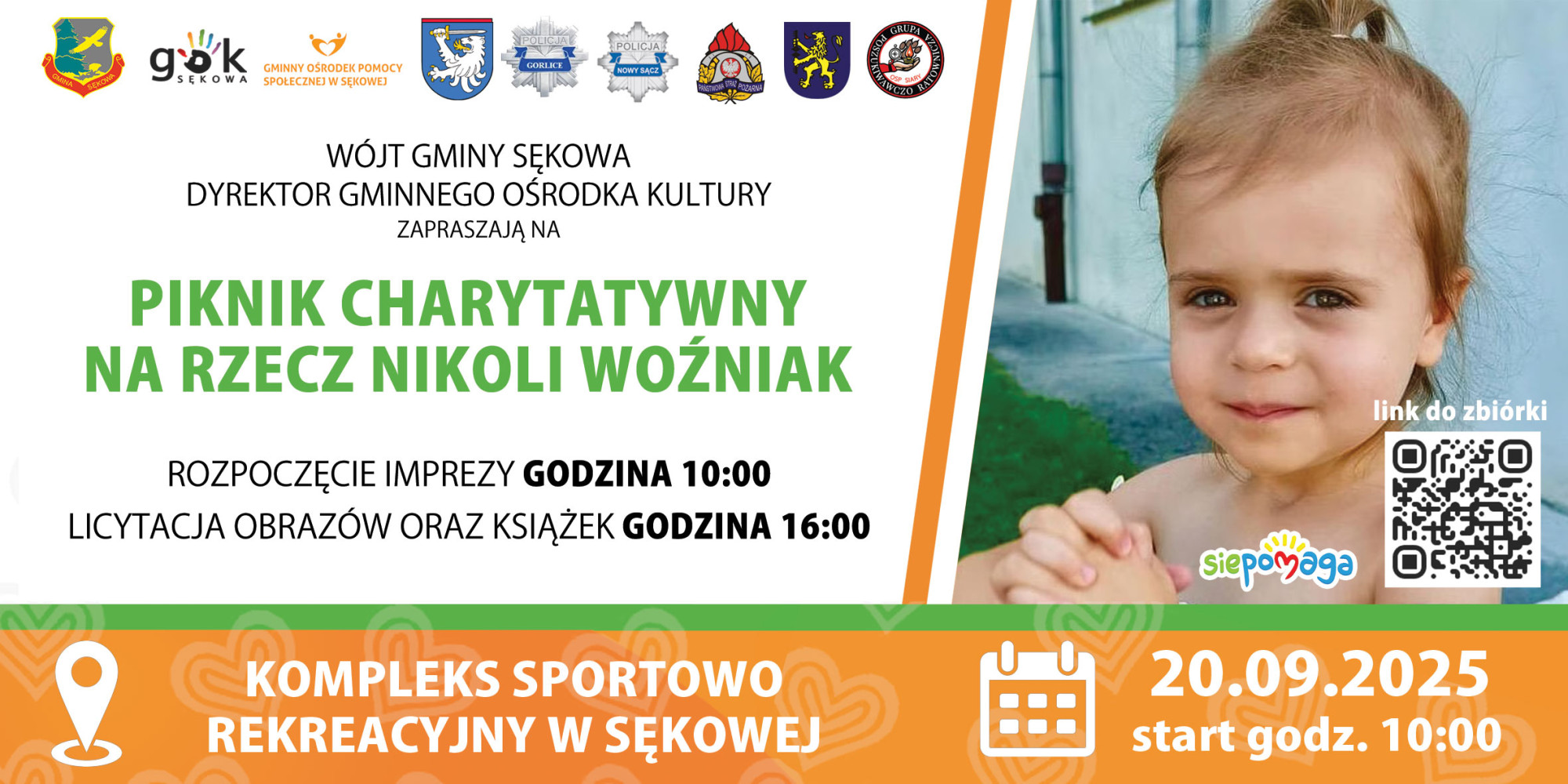 zaproszenie na piknik charytatywny na rzecz Nikoli Woźniak