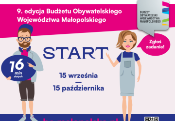 Rysunkowa grafika informująca o budżecie obywatelskim.
