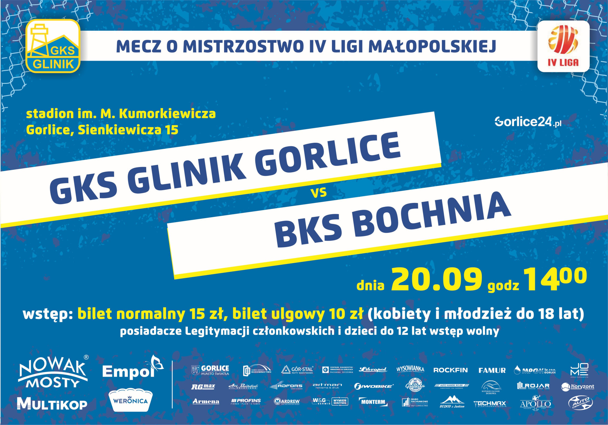 Plakat zapraszający na mecz.