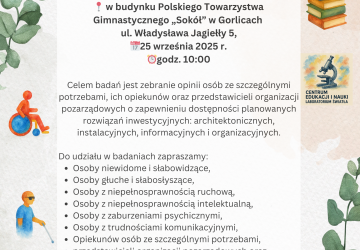Badania dotyczące dostępności Centrum Edukacji i Nauki „Laboratorium Światła” w Gorlicach