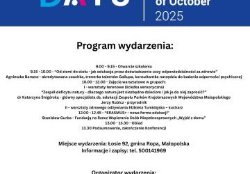 Grafika z programem konferencji.