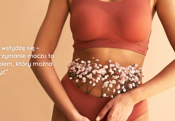 Tułów kobiety i nazwa kampanii.